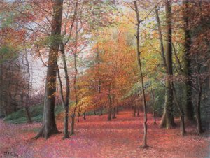 Autumn in the Woods, 1999 (pastel)